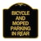 Signmission Bicycle and Moped Parking in Rear, Black & Gold Aluminum Sign, 18" x 18", BG-1818-24326 A-DES-BG-1818-24326 - alternate 1